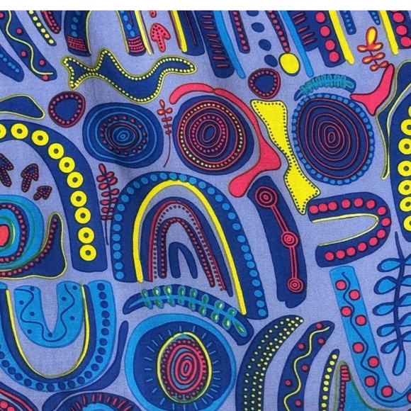 Feather And Find Genova Wrap Dress Spirit Of Dadirri Gathered Short Sleeves Sz L - Picture 8 of 12